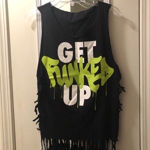BUNDLE: two Zumba cut up tanks